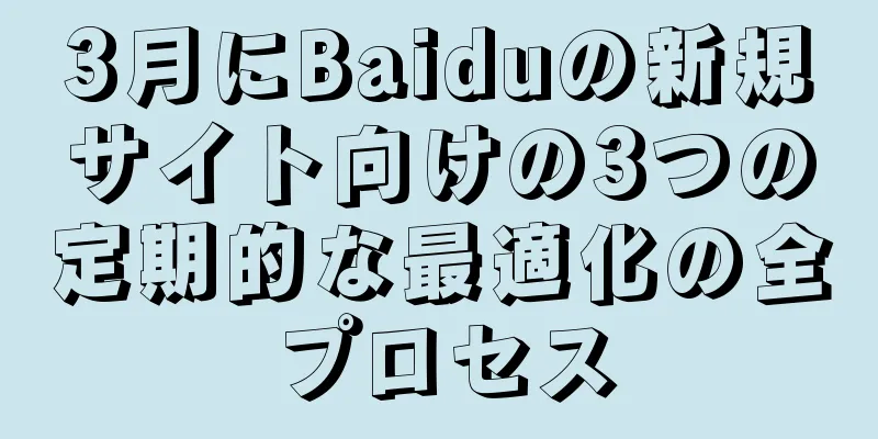 3月にBaiduの新規サイト向けの3つの定期的な最適化の全プロセス