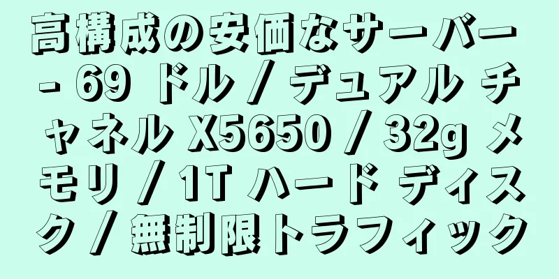 高構成の安価なサーバー - 69 ドル / デュアル チャネル X5650 / 32g メモリ / 1T ハード ディスク / 無制限トラフィック