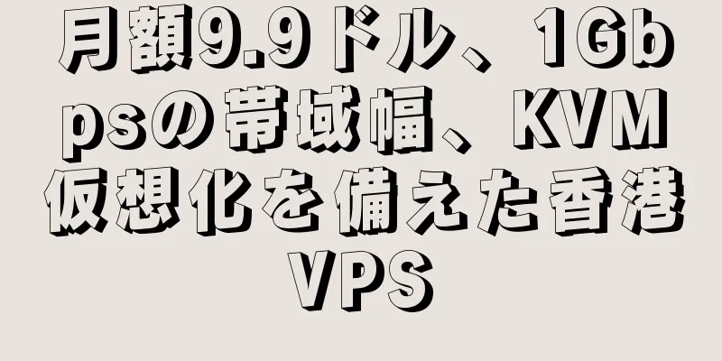 月額9.9ドル、1Gbpsの帯域幅、KVM仮想化を備えた香港VPS