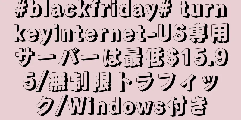 #blackfriday# turnkeyinternet-US専用サーバーは最低$15.95/無制限トラフィック/Windows付き