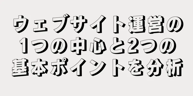 ウェブサイト運営の1つの中心と2つの基本ポイントを分析