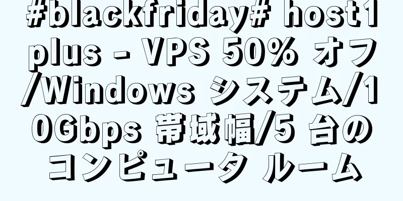 #blackfriday# host1plus - VPS 50% オフ/Windows システム/10Gbps 帯域幅/5 台のコンピュータ ルーム