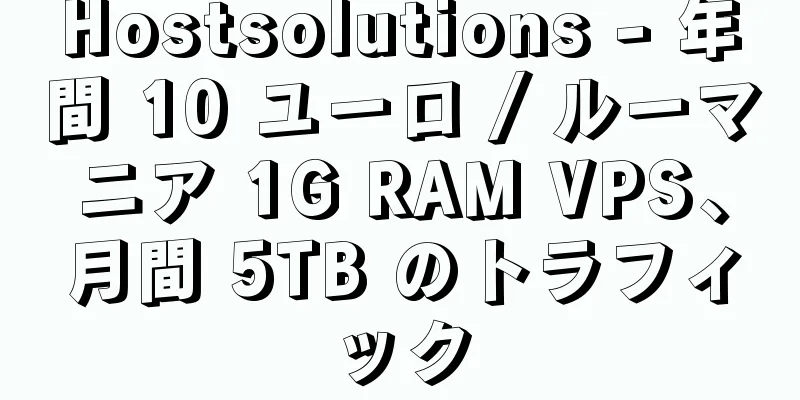 Hostsolutions - 年間 10 ユーロ / ルーマニア 1G RAM VPS、月間 5TB のトラフィック