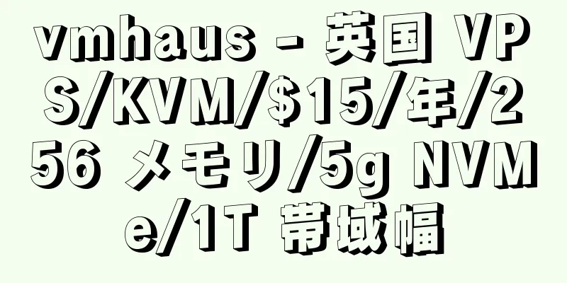 vmhaus - 英国 VPS/KVM/$15/年/256 メモリ/5g NVMe/1T 帯域幅