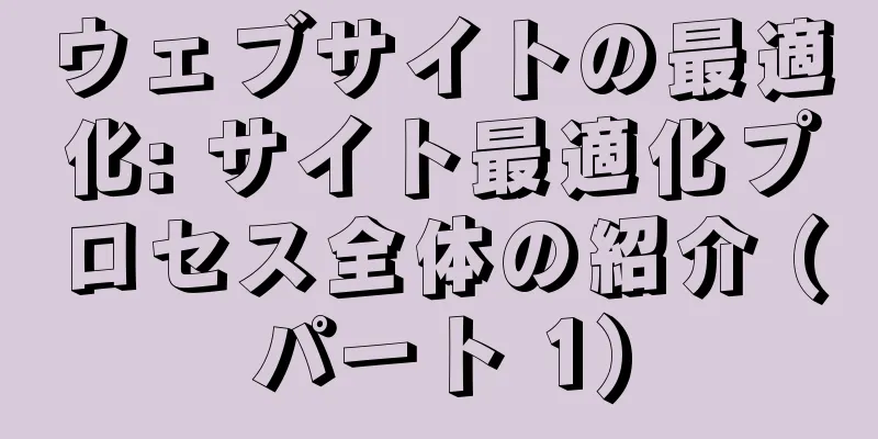 ウェブサイトの最適化: サイト最適化プロセス全体の紹介 (パート 1)