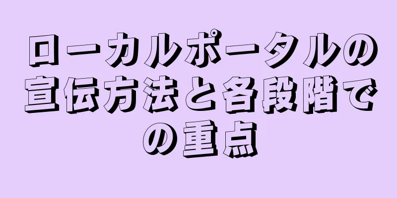 ローカルポータルの宣伝方法と各段階での重点