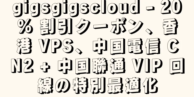gigsgigscloud - 20% 割引クーポン、香港 VPS、中国電信 CN2 + 中国聯通 VIP 回線の特別最適化