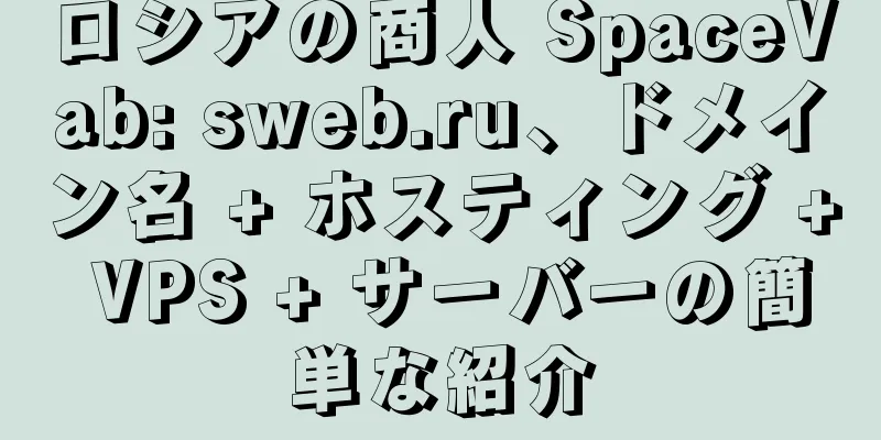 ロシアの商人 SpaceVab: sweb.ru、ドメイン名 + ホスティング + VPS + サーバーの簡単な紹介