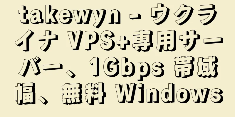 takewyn - ウクライナ VPS+専用サーバー、1Gbps 帯域幅、無料 Windows