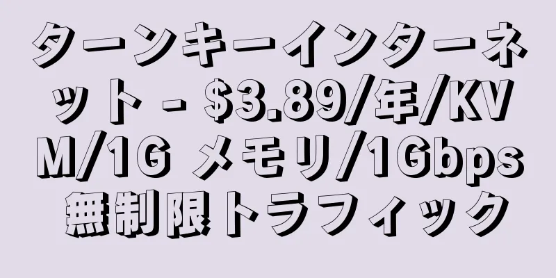 ターンキーインターネット - $3.89/年/KVM/1G メモリ/1Gbps 無制限トラフィック