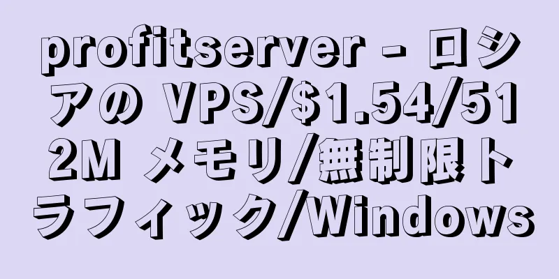 profitserver - ロシアの VPS/$1.54/512M メモリ/無制限トラフィック/Windows