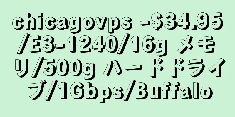chicagovps -$34.95/E3-1240/16g メモリ/500g ハードドライブ/1Gbps/Buffalo