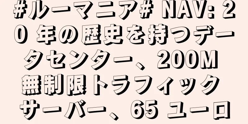 #ルーマニア# NAV: 20 年の歴史を持つデータセンター、200M 無制限トラフィック サーバー、65 ユーロ