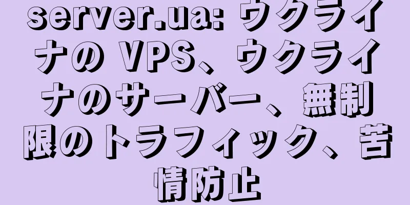 server.ua: ウクライナの VPS、ウクライナのサーバー、無制限のトラフィック、苦情防止