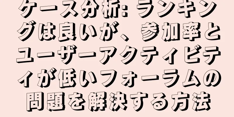 ケース分析: ランキングは良いが、参加率とユーザーアクティビティが低いフォーラムの問題を解決する方法