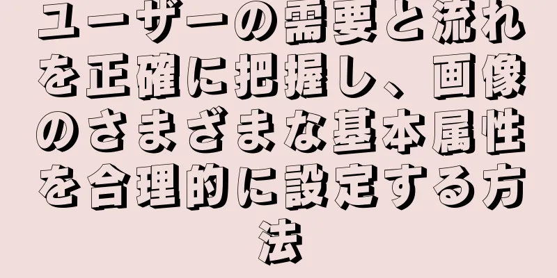 ユーザーの需要と流れを正確に把握し、画像のさまざまな基本属性を合理的に設定する方法