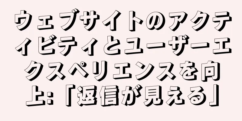 ウェブサイトのアクティビティとユーザーエクスペリエンスを向上:「返信が見える」