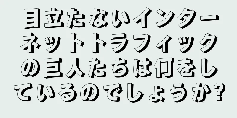 目立たないインターネットトラフィックの巨人たちは何をしているのでしょうか?