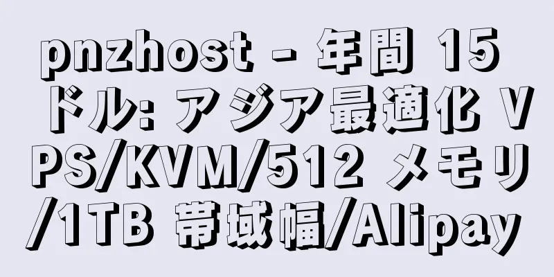 pnzhost - 年間 15 ドル: アジア最適化 VPS/KVM/512 メモリ/1TB 帯域幅/Alipay