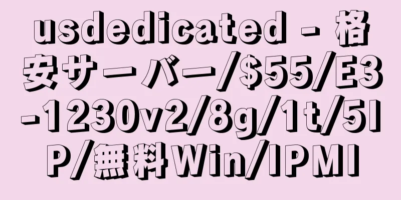 usdedicated - 格安サーバー/$55/E3-1230v2/8g/1t/5IP/無料Win/IPMI