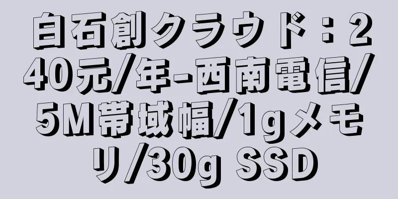 白石創クラウド：240元/年-西南電信/5M帯域幅/1gメモリ/30g SSD