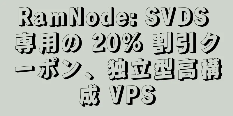 RamNode: SVDS 専用の 20% 割引クーポン、独立型高構成 VPS