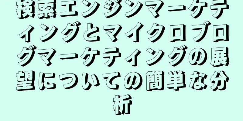 検索エンジンマーケティングとマイクロブログマーケティングの展望についての簡単な分析