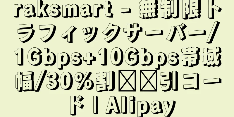 raksmart - 無制限トラフィックサーバー/1Gbps+10Gbps帯域幅/30%割​​引コード | Alipay