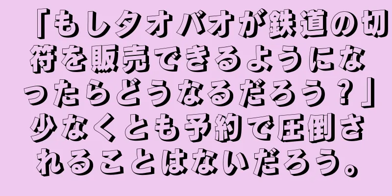 「もしタオバオが鉄道の切符を販売できるようになったらどうなるだろう？」少なくとも予約で圧倒されることはないだろう。