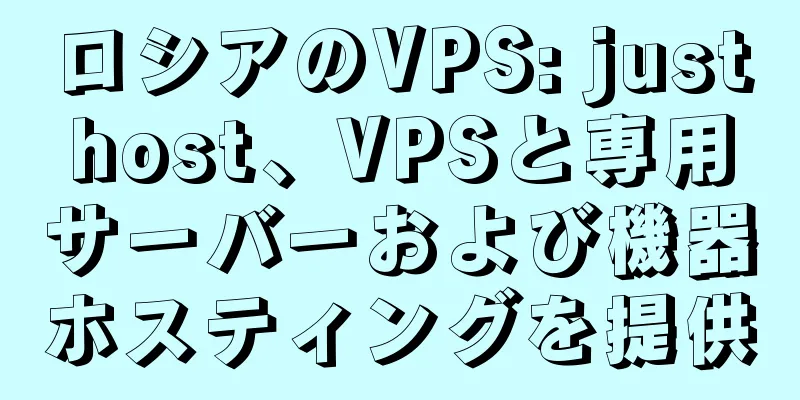 ロシアのVPS: justhost、VPSと専用サーバーおよび機器ホスティングを提供