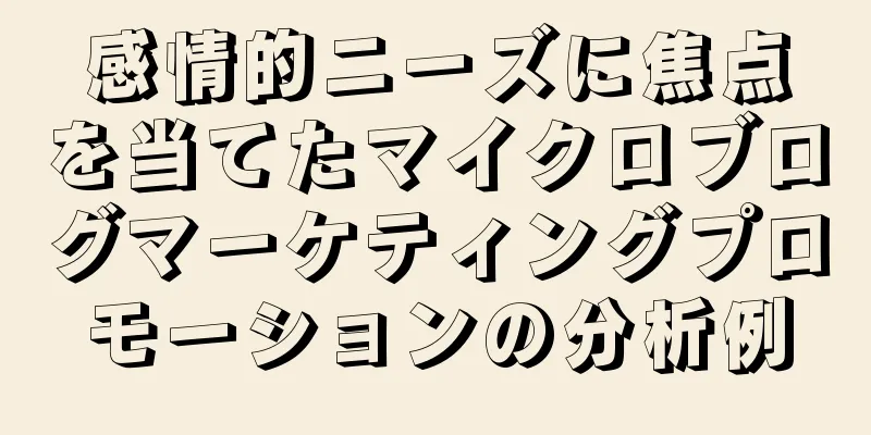 感情的ニーズに焦点を当てたマイクロブログマーケティングプロモーションの分析例