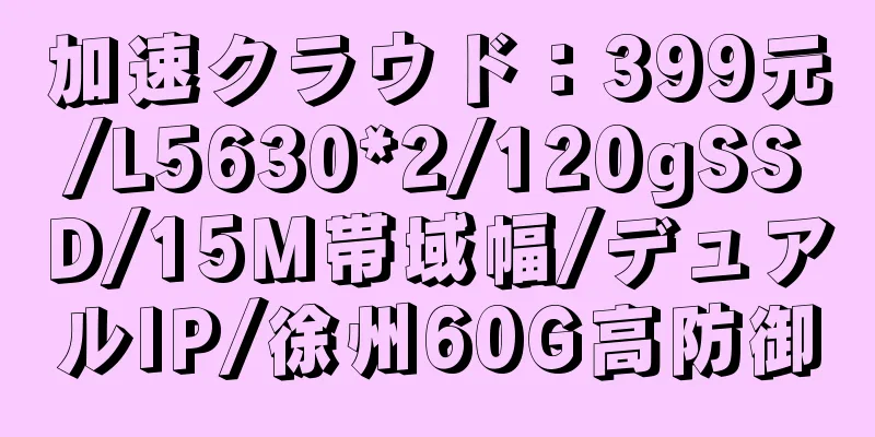 加速クラウド：399元/L5630*2/120gSSD/15M帯域幅/デュアルIP/徐州60G高防御