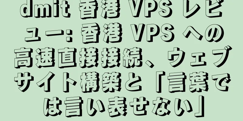 dmit 香港 VPS レビュー: 香港 VPS への高速直接接続、ウェブサイト構築と「言葉では言い表せない」