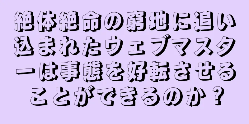 絶体絶命の窮地に追い込まれたウェブマスターは事態を好転させることができるのか？