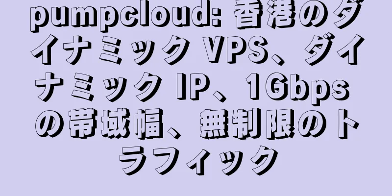 pumpcloud: 香港のダイナミック VPS、ダイナミック IP、1Gbps の帯域幅、無制限のトラフィック