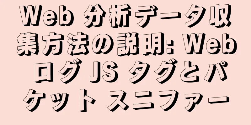 Web 分析データ収集方法の説明: Web ログ JS タグとパケット スニファー