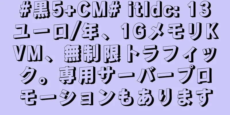 #黒5+CM# itldc: 13ユーロ/年、1GメモリKVM、無制限トラフィック。専用サーバープロモーションもあります