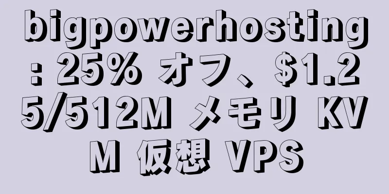 bigpowerhosting: 25% オフ、$1.25/512M メモリ KVM 仮想 VPS