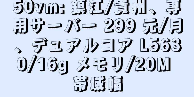 50vm: 鎮江/貴州、専用サーバー 299 元/月、デュアルコア L5630/16g メモリ/20M 帯域幅