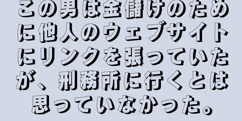 この男は金儲けのために他人のウェブサイトにリンクを張っていたが、刑務所に行くとは思っていなかった。