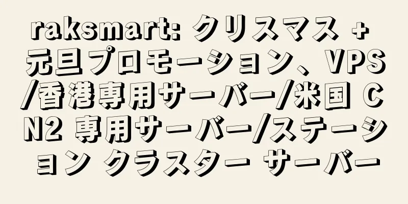 raksmart: クリスマス + 元旦プロモーション、VPS/香港専用サーバー/米国 CN2 専用サーバー/ステーション クラスター サーバー