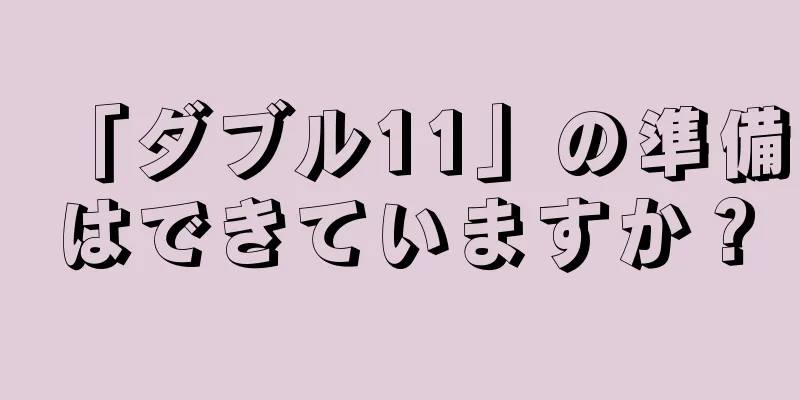 「ダブル11」の準備はできていますか？