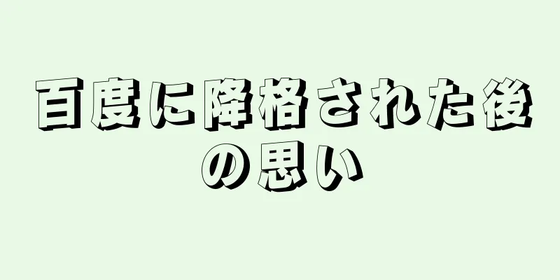 百度に降格された後の思い
