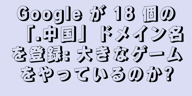 Google が 18 個の「.中国」ドメイン名を登録: 大きなゲームをやっているのか?