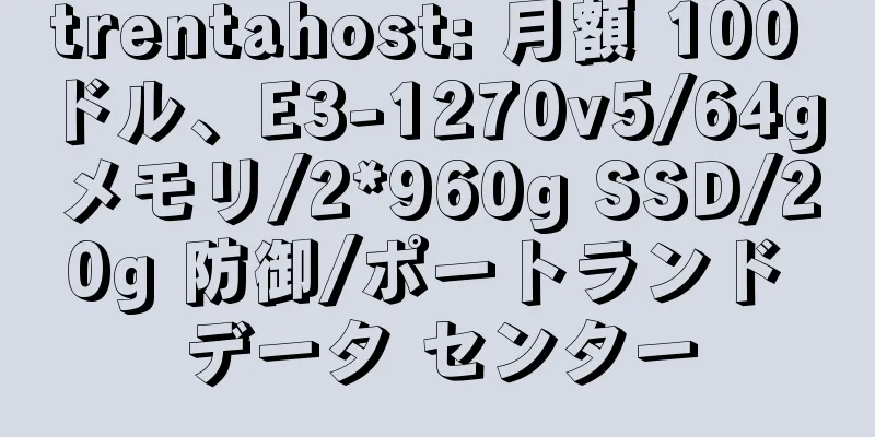 trentahost: 月額 100 ドル、E3-1270v5/64g メモリ/2*960g SSD/20g 防御/ポートランド データ センター