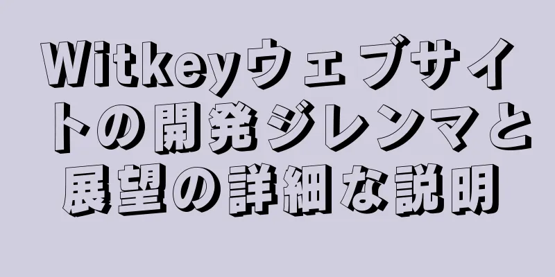 Witkeyウェブサイトの開発ジレンマと展望の詳細な説明
