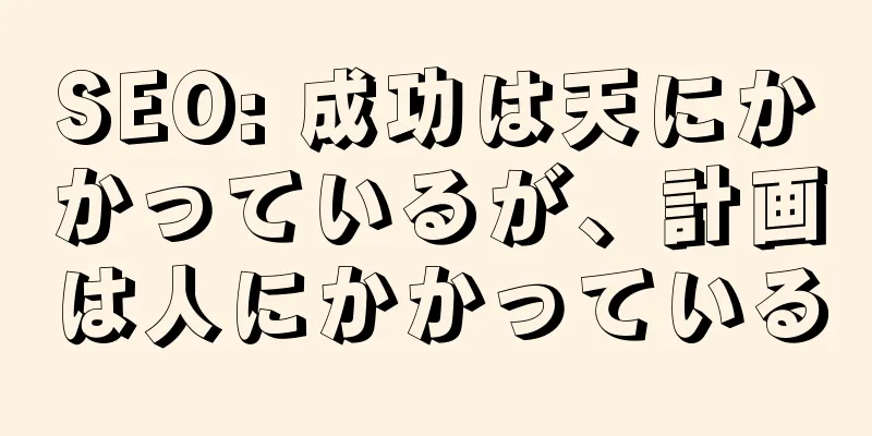 SEO: 成功は天にかかっているが、計画は人にかかっている
