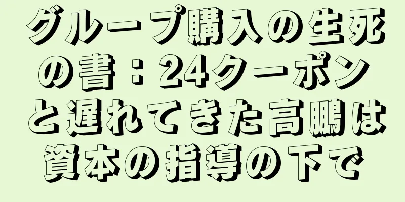 グループ購入の生死の書：24クーポンと遅れてきた高鵬は資本の指導の下で