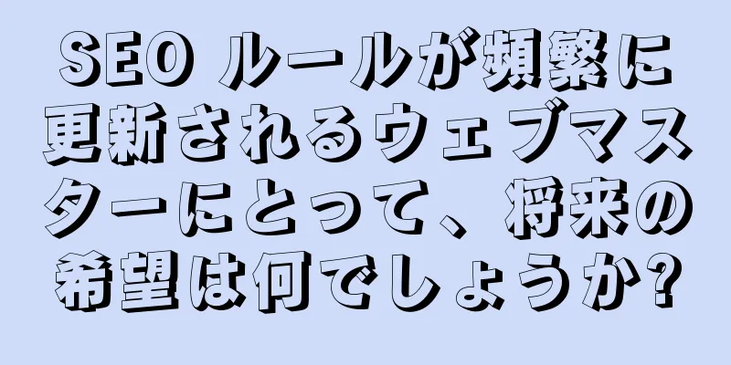 SEO ルールが頻繁に更新されるウェブマスターにとって、将来の希望は何でしょうか?