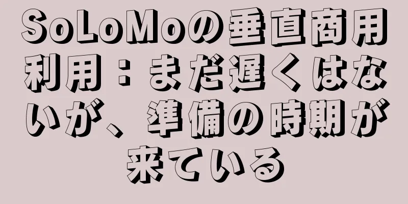 SoLoMoの垂直商用利用：まだ遅くはないが、準備の時期が来ている